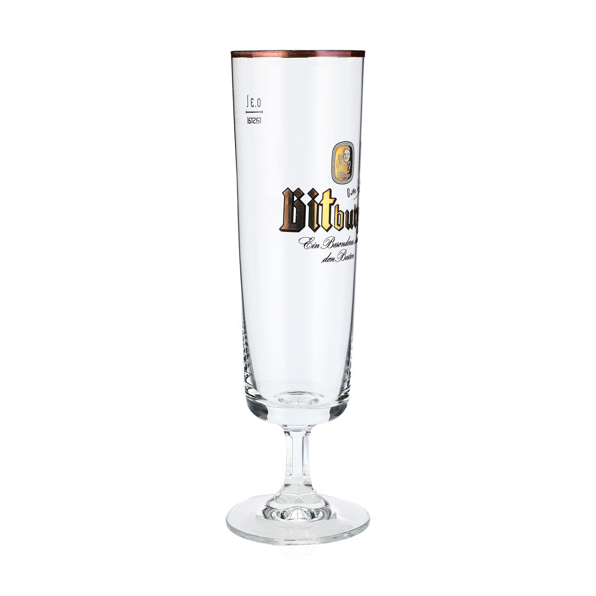 6x Bitburger Beer Glasses Exclusive Tulip Glass 0.3 Gold Rim – View 3