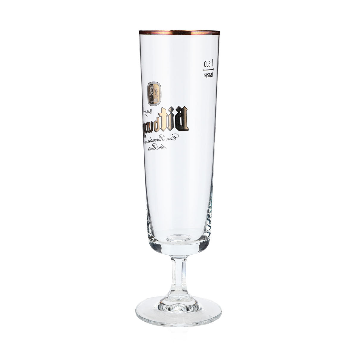 6x Bitburger Beer Glasses Exclusive Tulip Glass 0.3 Gold Rim – View 4