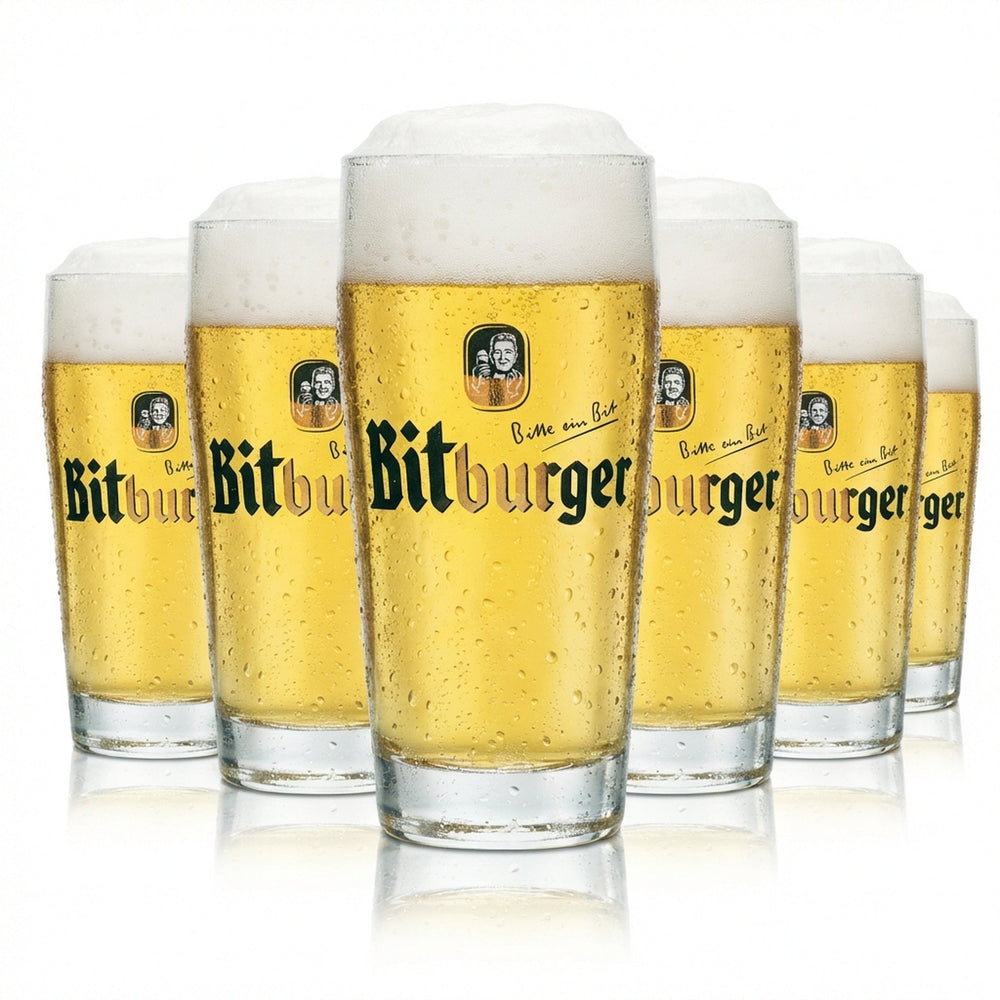 12 Bitburger Beer Glass 0.3l Willibecher Sahm New