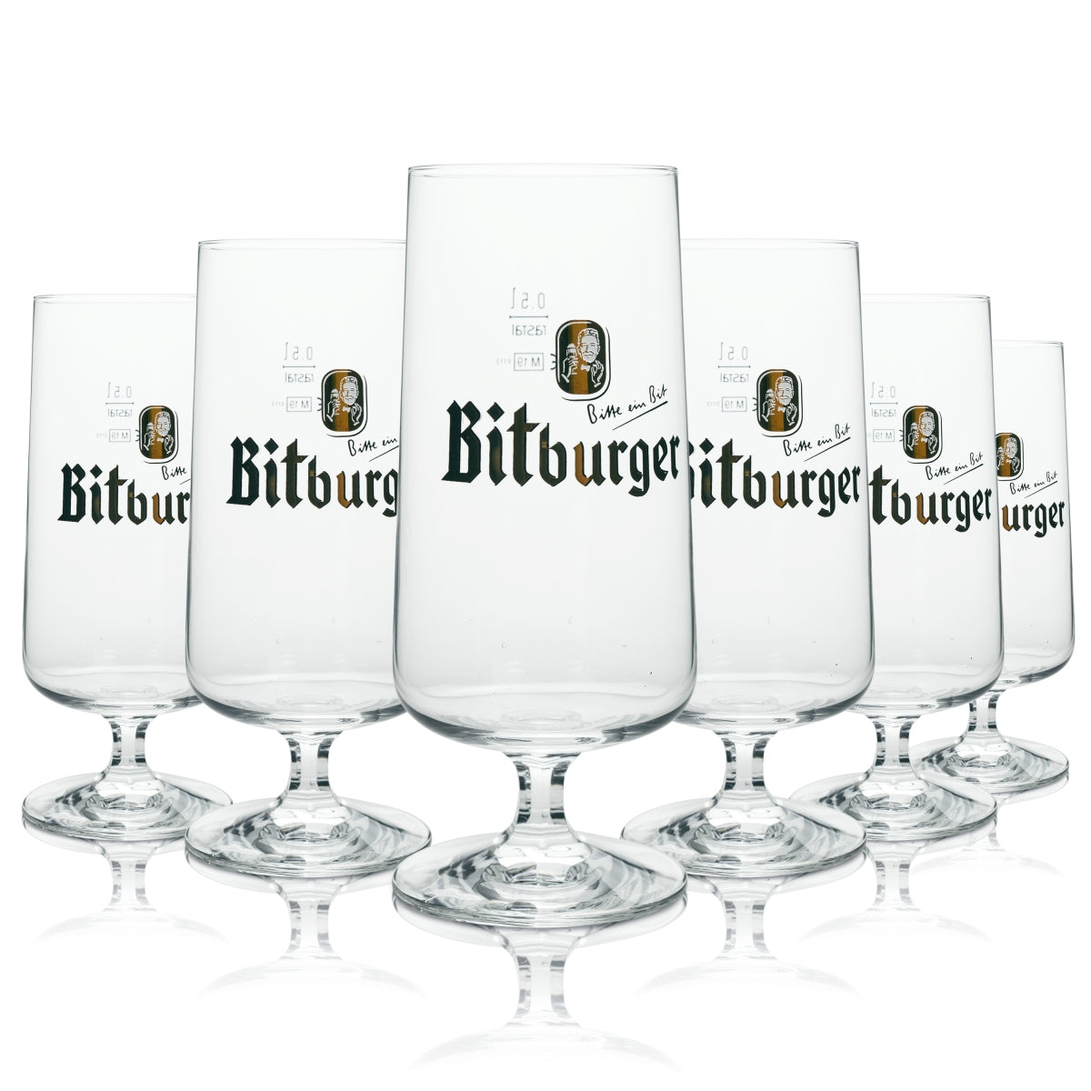 6x Bitburger Beer Glass Exclusive Trophy 500ml rastal – View 2