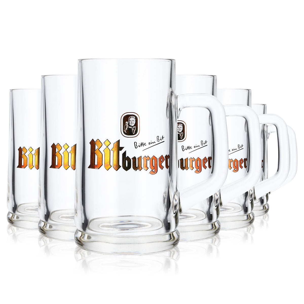 6x Bitburger beer glass tankards 0.3l mug Rastal – View 2