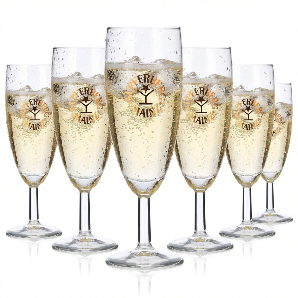 6x Böckling sparkling wine glass 0.1l Kupferberg Mainz without oak