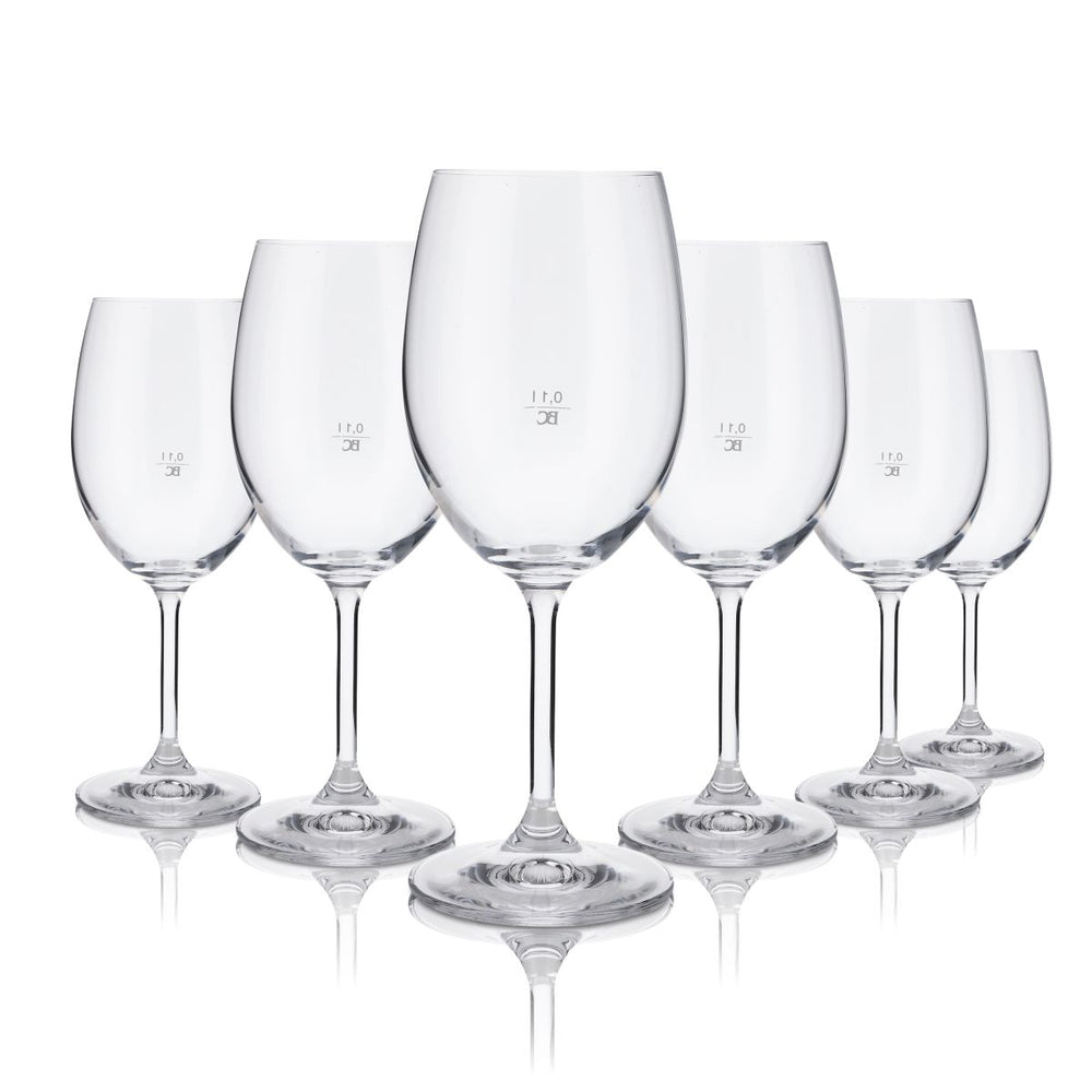 6x Bohemia Glass 0,37l Wine Glass Aperitif Glass Stemmed Glass Set Gastro Glasses Calibrated