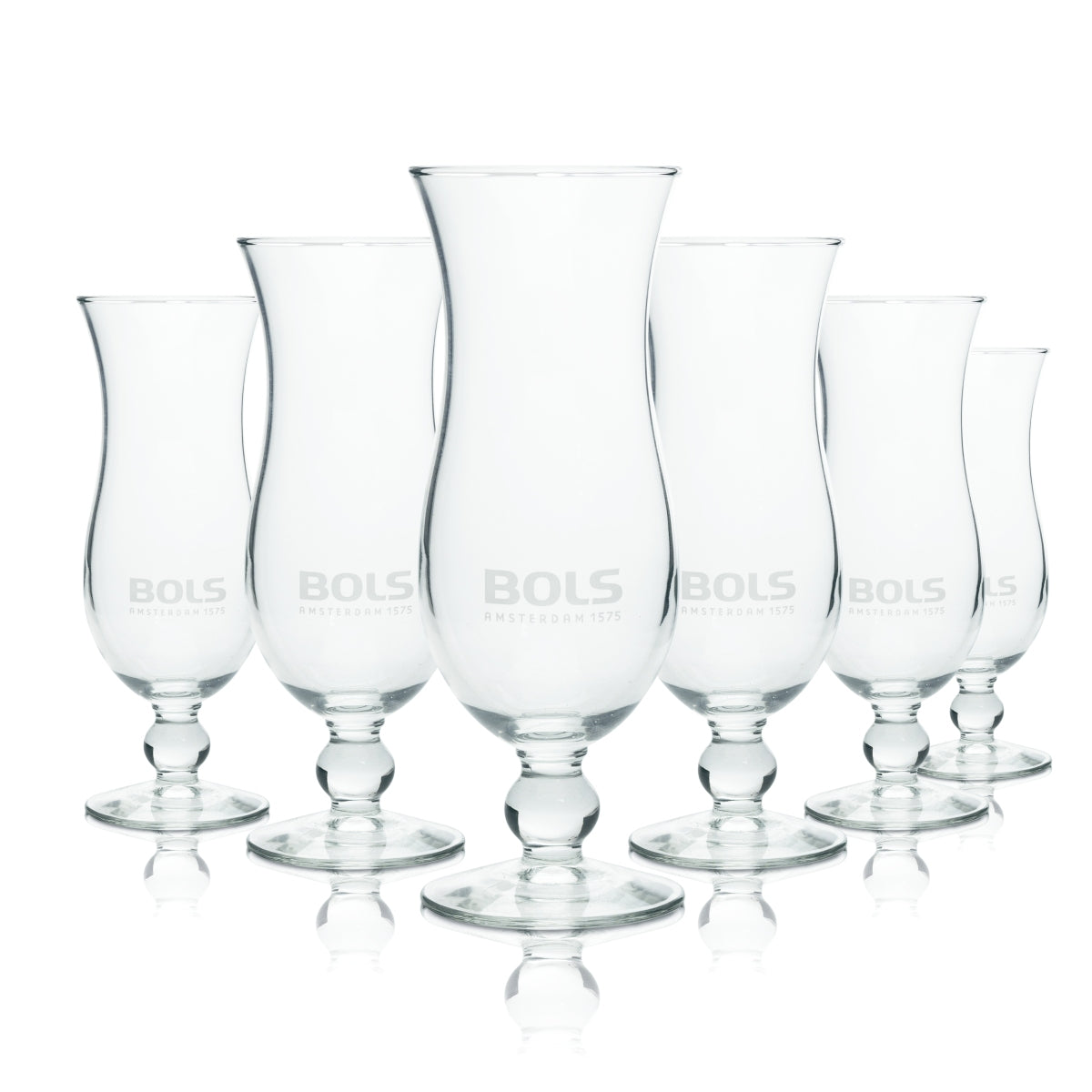 6x Bols Glass 0.3l Goblet Tulip Cup Cocktail Long Drink Hurricane Glasses Catering
