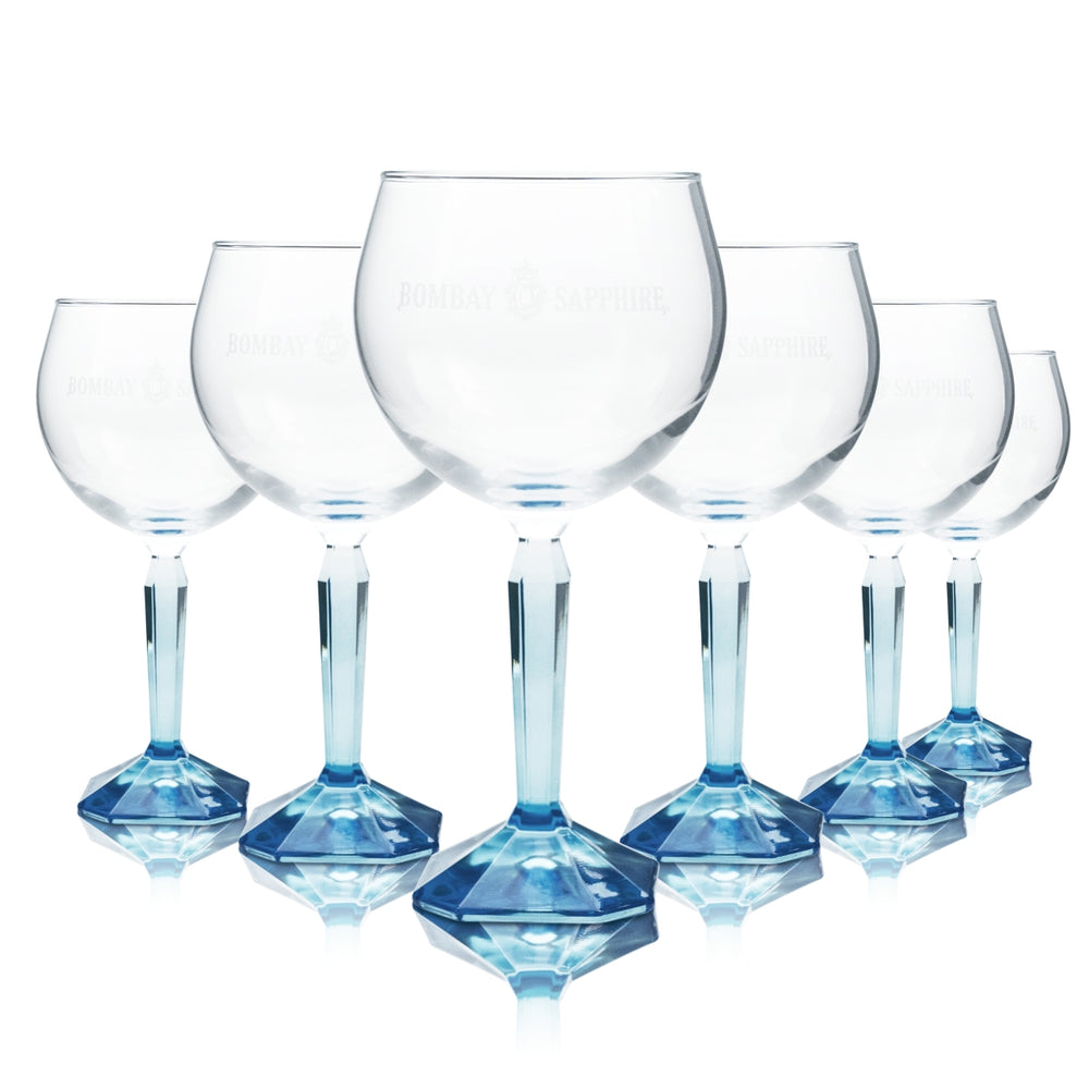 6x Bombay Sapphire Gin Balloon Glass 48cl Goblet Tonic Long Drink Cocktail Glasses