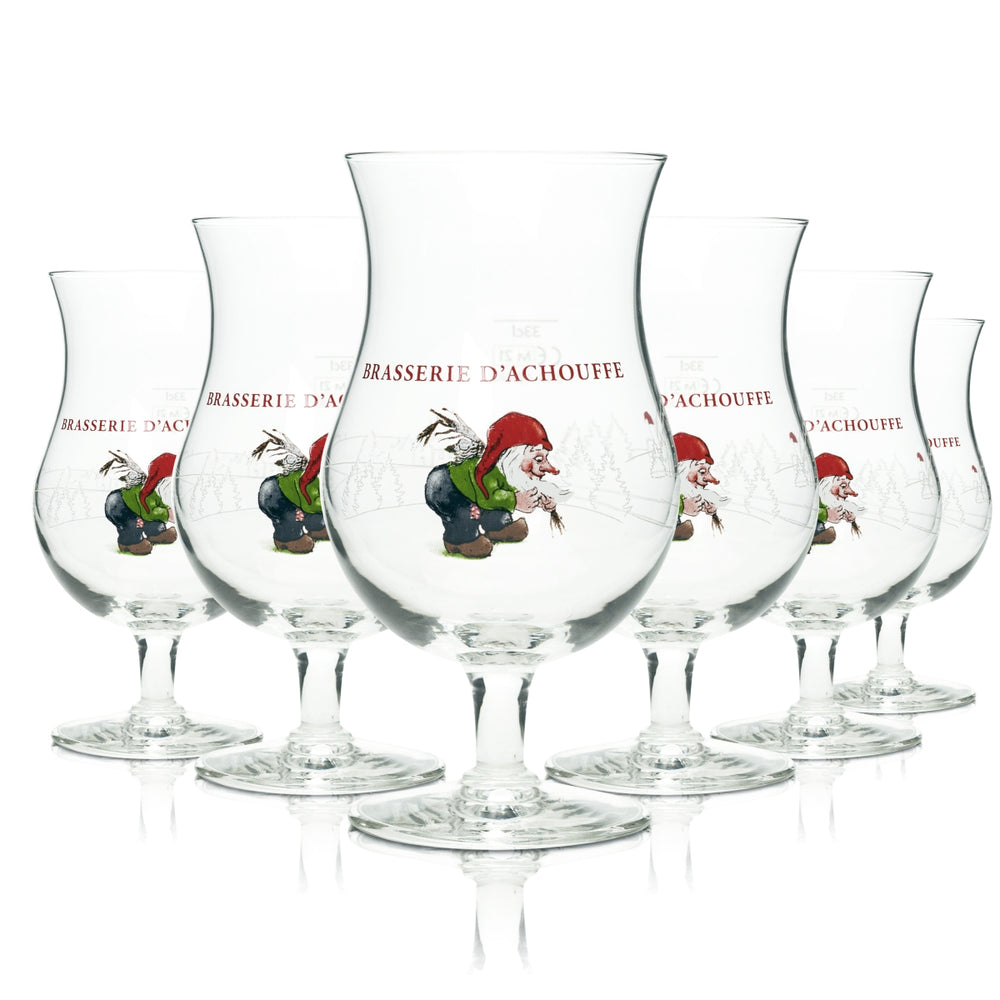 6x Brasserie D' Achouffe Beer Glass 0.33l Goblet Half Pint Craft Beer Dwarf Glasses
