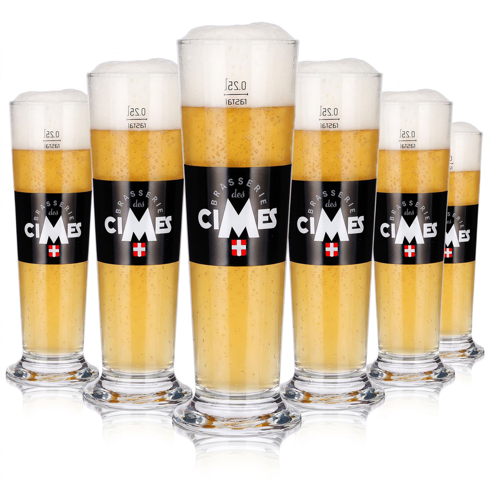 6 Brasserie des Cimes Beer Glasses, 0.25 L, Rastal Exclusiv Stange (Set of 6)