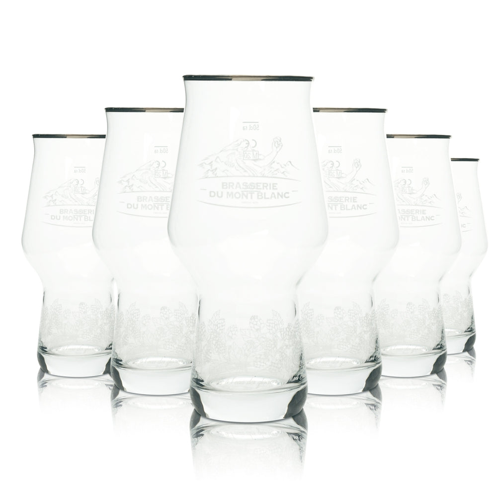 6x Brasserie Du Mont Blanc beer glass 0.5l mug Craft Master One glasses Beer
