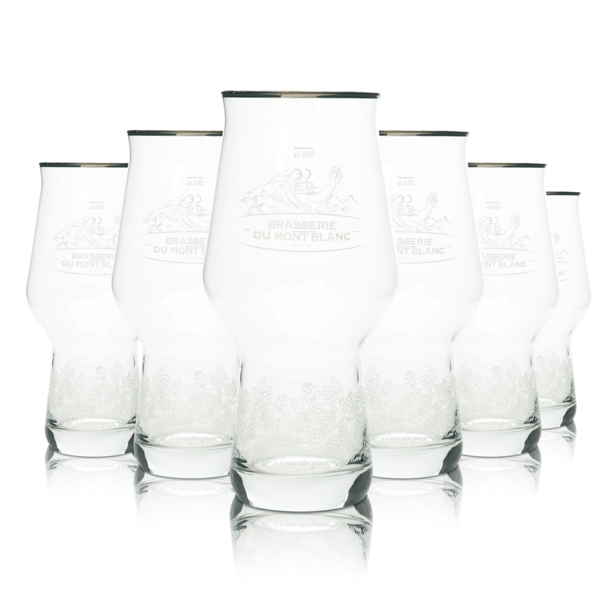 6x Brasserie Du Mont Blanc beer glass 0.5l mug Craft Master One glasses Beer
