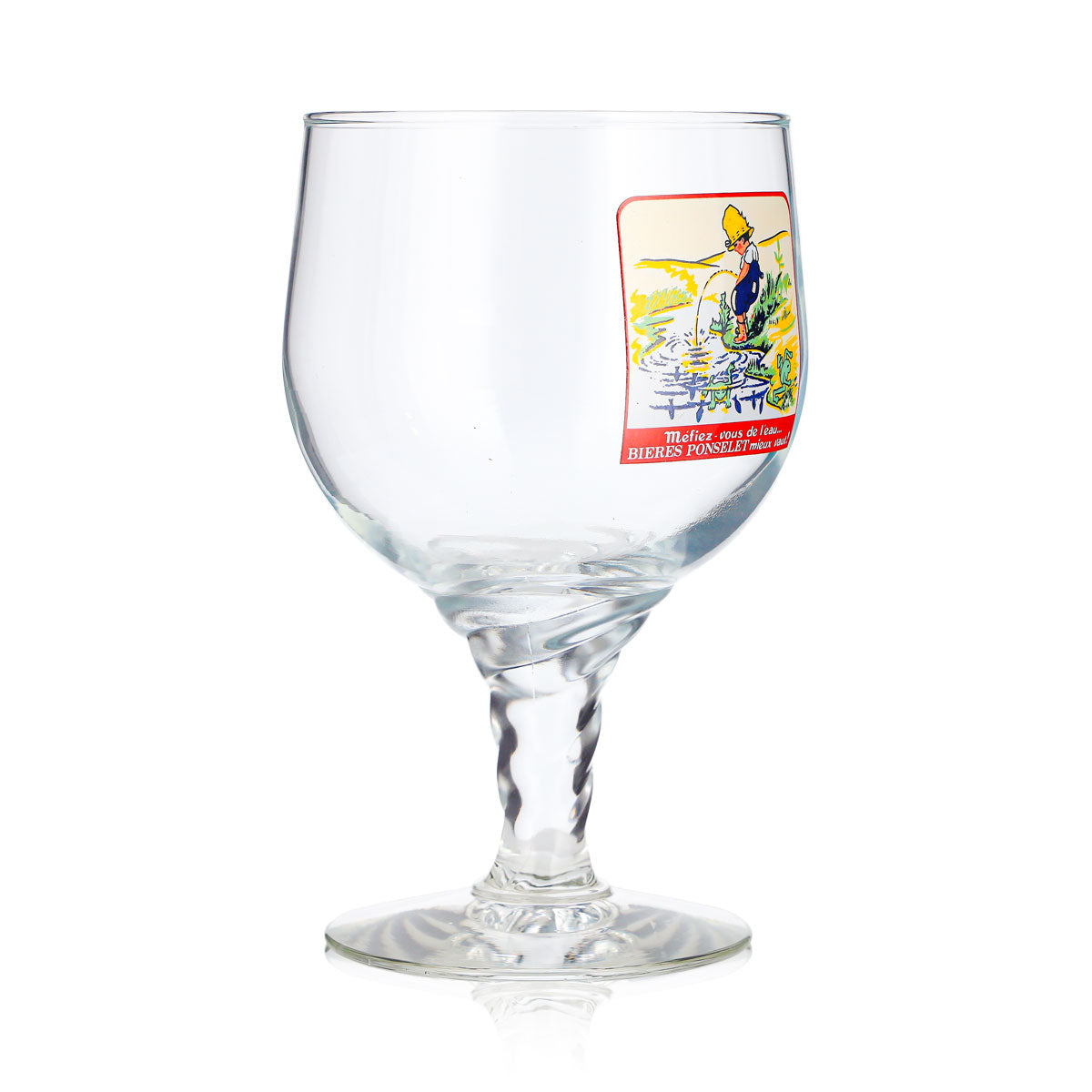 6 Brasserie Ponselet Beer Glasses, 0.47 L, Tulip-Shaped, Vintage Promotional Glasses (Set of 6) – View 4