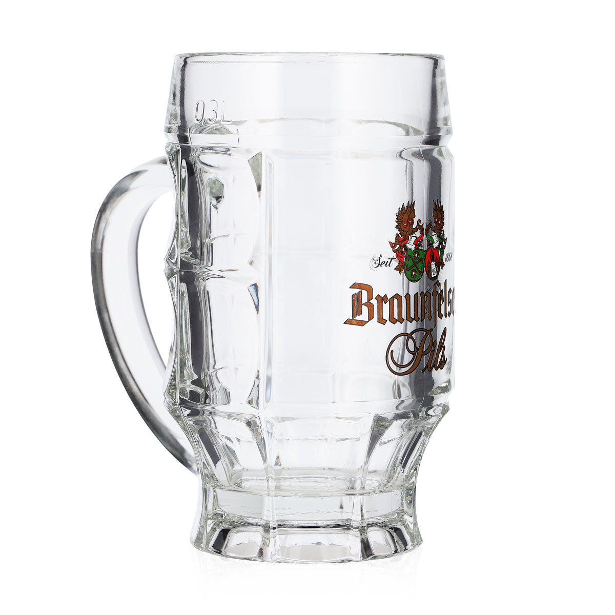 6 Braunfelser Beer Glasses, 0.3 L, "Krug Sahm Strassburg" – View 3