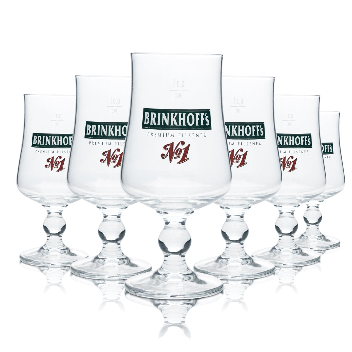 6x Brinkhoffs beer glass 0.3l tulip glass Brewery Gastro Dortmund Pils