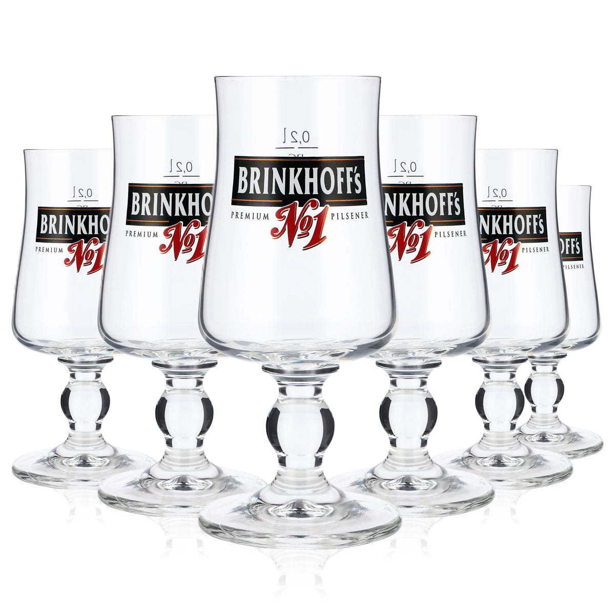 6x Brinkhoffs Beer Glasses 0.2l Beer Glasses Goblet Green Logo RC – View 5