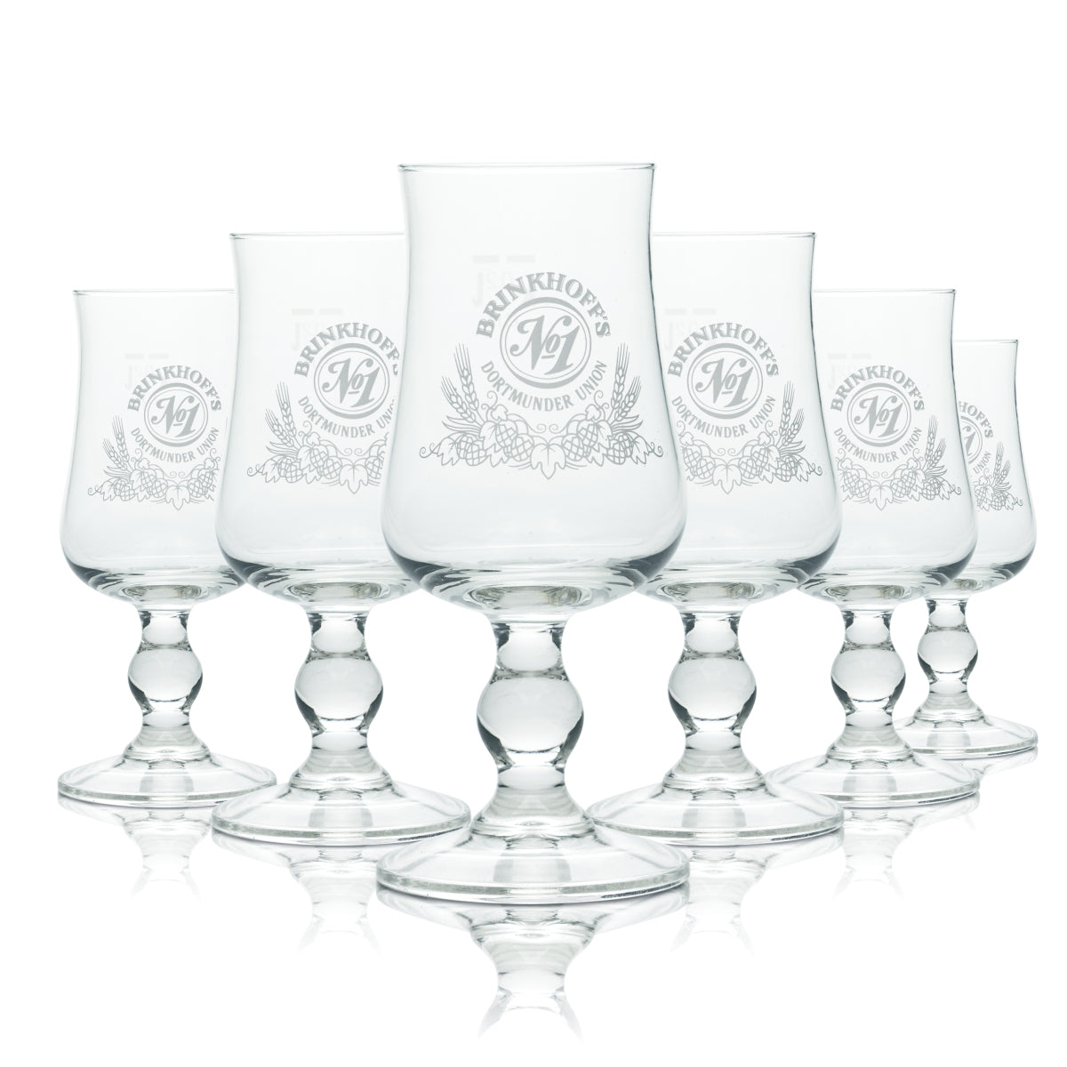 6x Brinkhoffs Glass 0.2l Pils Tulip Beer Trophy Glasses Dortmund Union Gastro