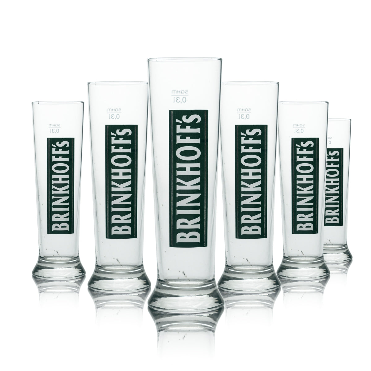 6x Brinkhoffs glass 0.3l beer trophy mug glasses brewery restaurant calibrated