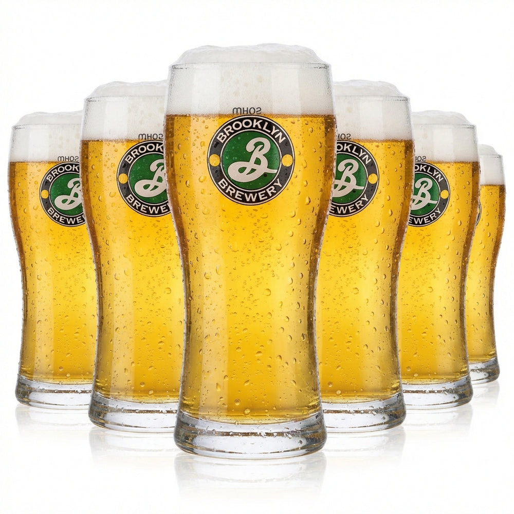 6x Brooklyn Brewery Beer Glass 0.3l Mug Beer Glasses Beer Glass Cadera