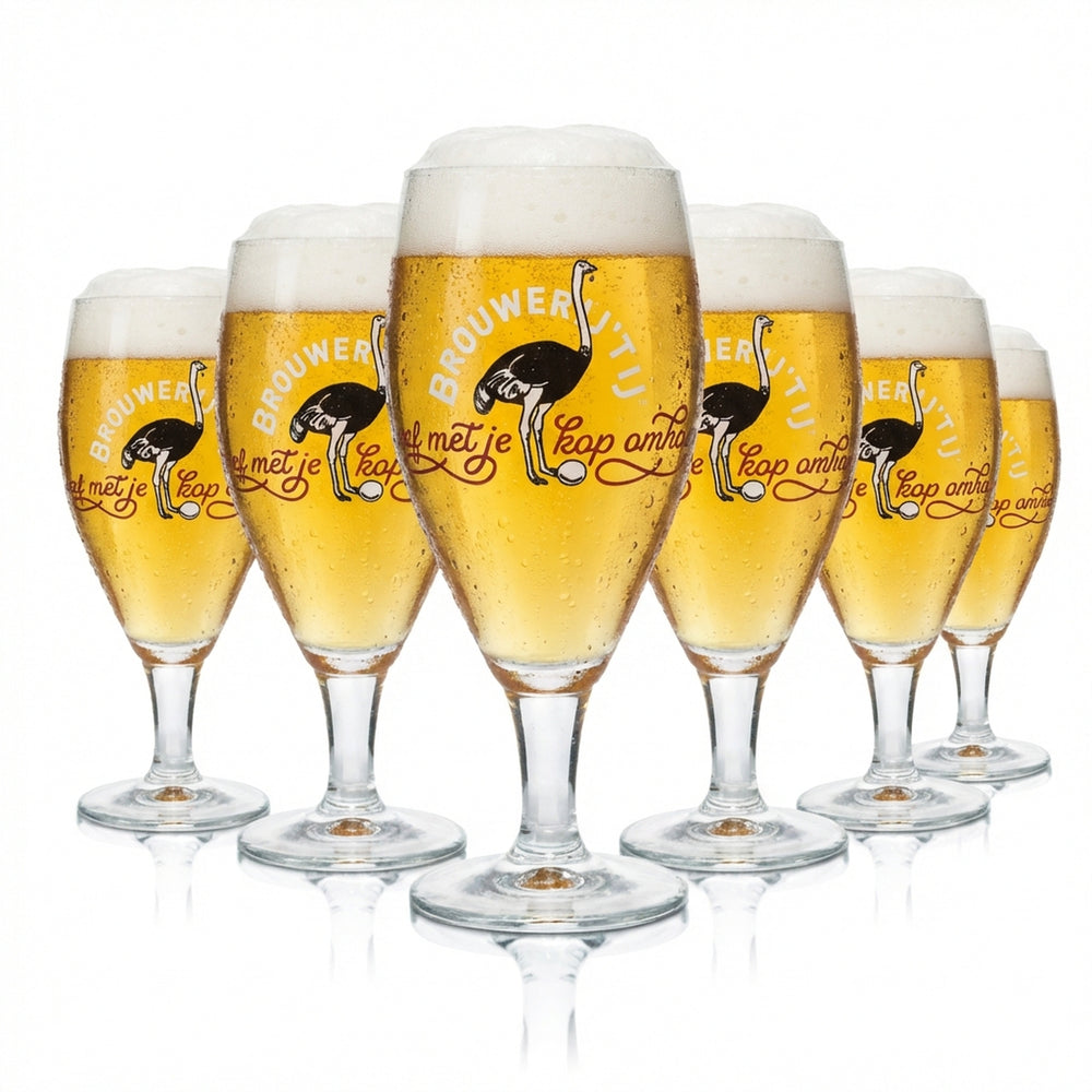 6x Brouwerij 't IJ Beer Glass 0.3l Goblet Cup Tulip Tulip Beer Glasses Brewery Bar