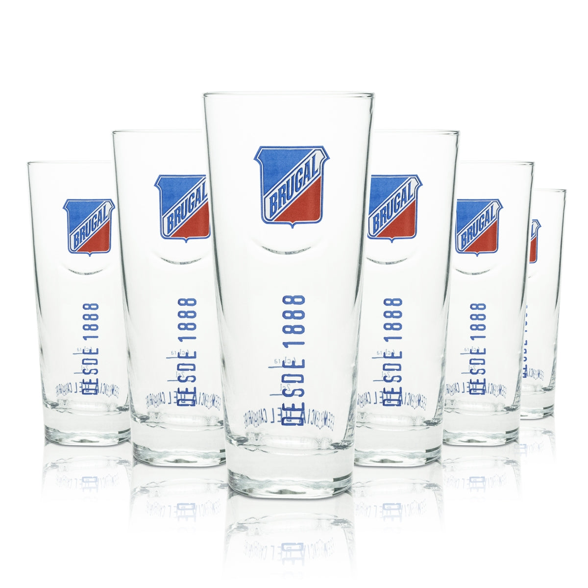 6x Brugal Rum Long Drink Glass Since 1888 4cl Rastal