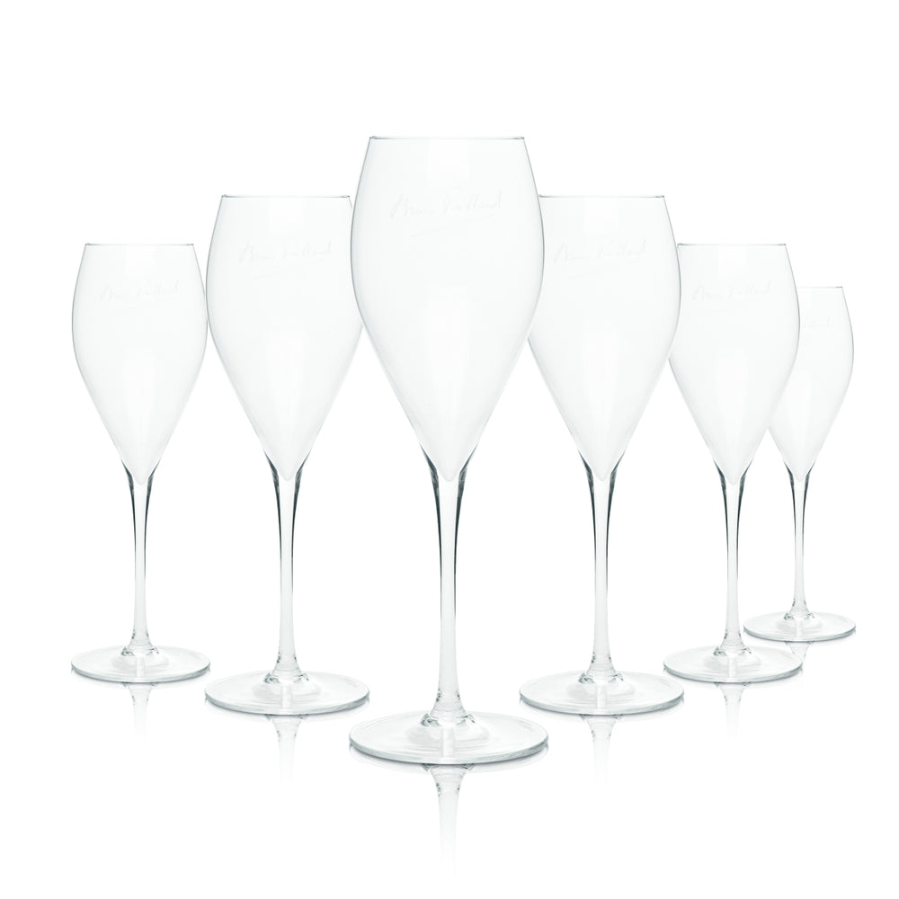 6x Bruno Paillard Champagne Glass 0.1L Flute Sparkling Wine Glasses Prosecco Stemmed Glass Brut