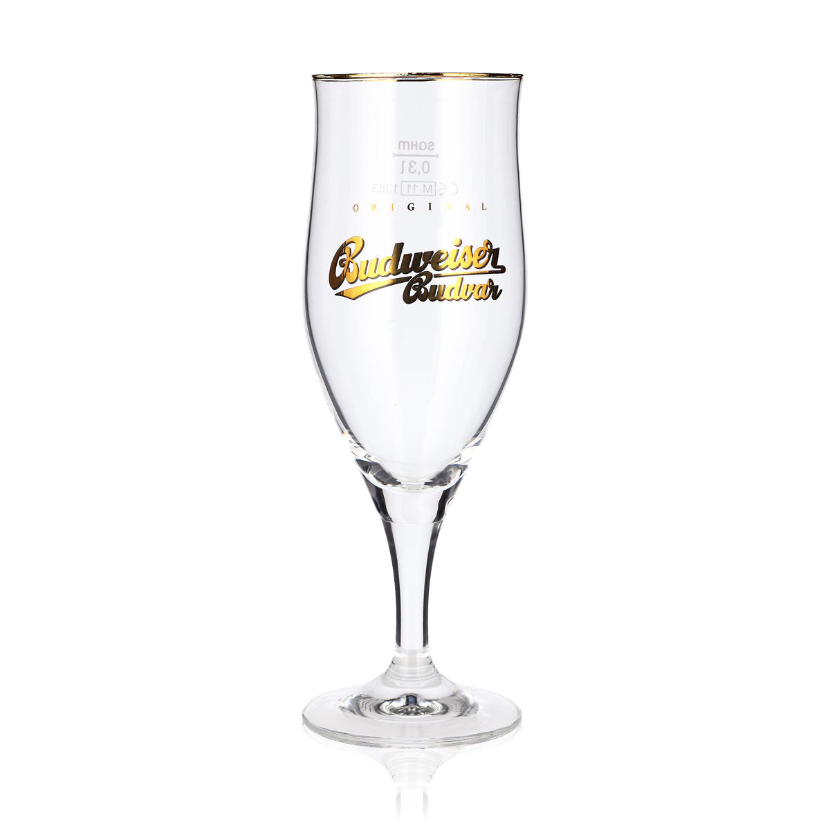6 Budweiser Beer Glasses, 0.3 L, Gold-Rimmed, Sahm Tulip Beer Glasses – View 2