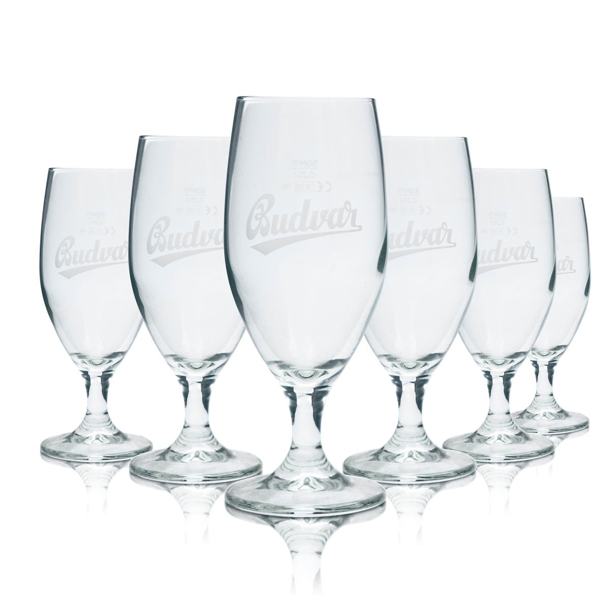 6x Budweiser Glass 0.25l Beer Trophy Tulip Glasses Budvar Calibrated Gastro Beer USA – View 4