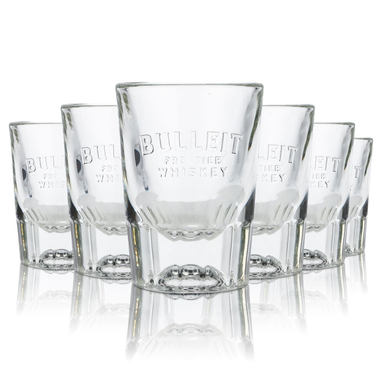 6x Bulleit Frontier Glass 5cl Whisky Stamper Short Shot Glasses Set Pub Bar