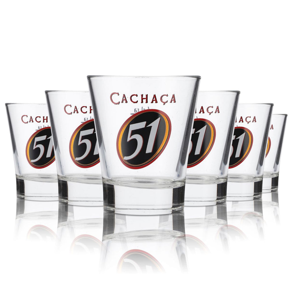 6x Cachaca 51 Glasses Rum Coffee Cocktail Coffee 2cl/4cl Long Drink
