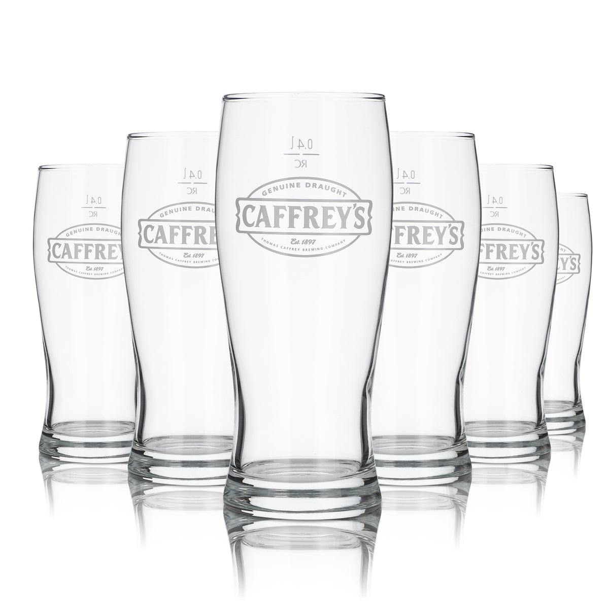 6x Caffrey's 0.4L Willi Becher Pint Beer Glass Set Irish Brewery Draught Beer – View 5