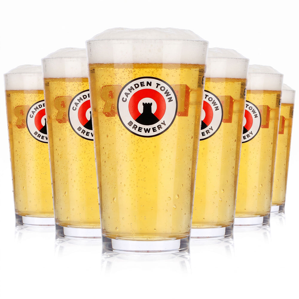 6 Camden Town Brewery Beer Glasses, 0.25 L, Willi Becher Beer (From London) (Set of 6)