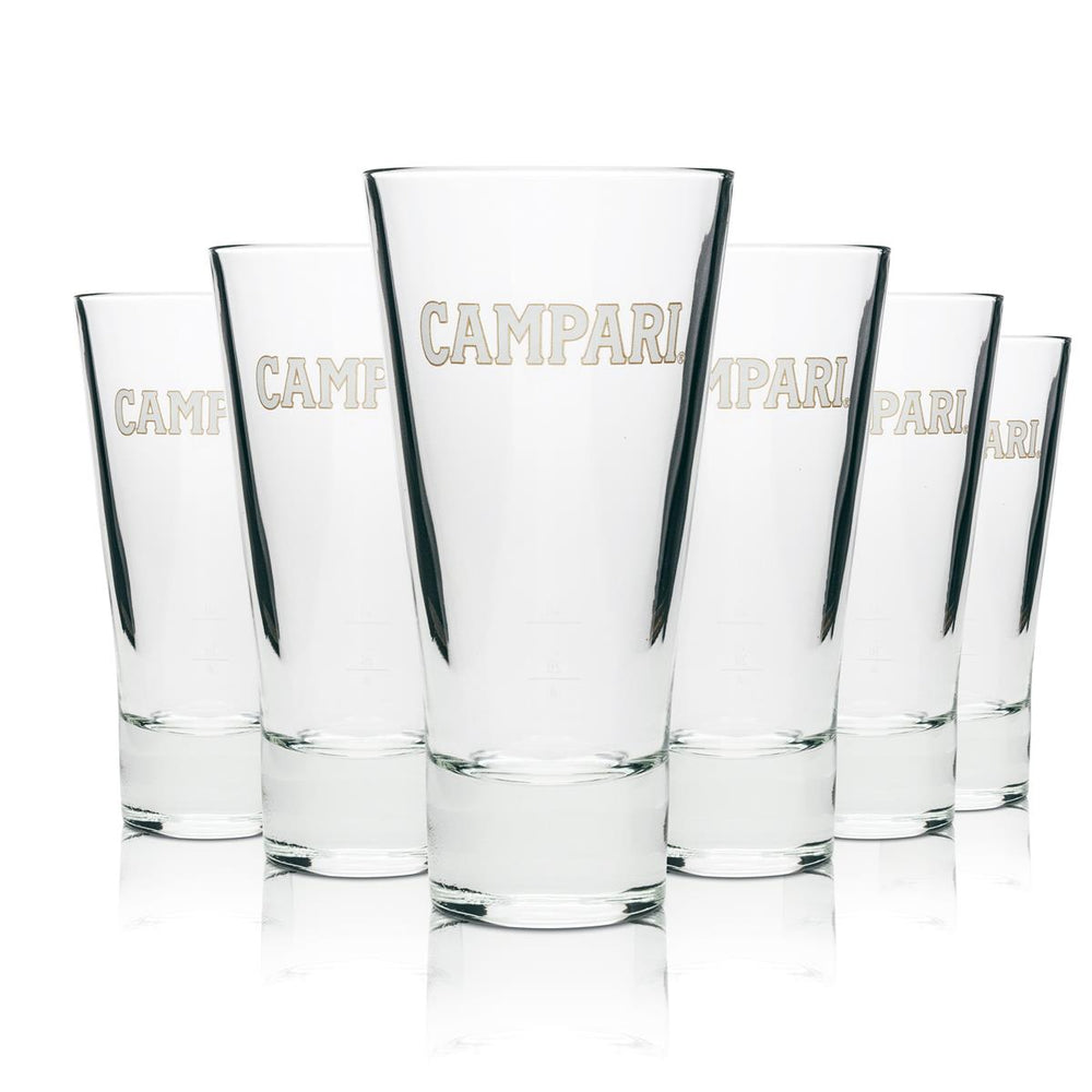 6x Campari aperitif glass, long drink, 35cl