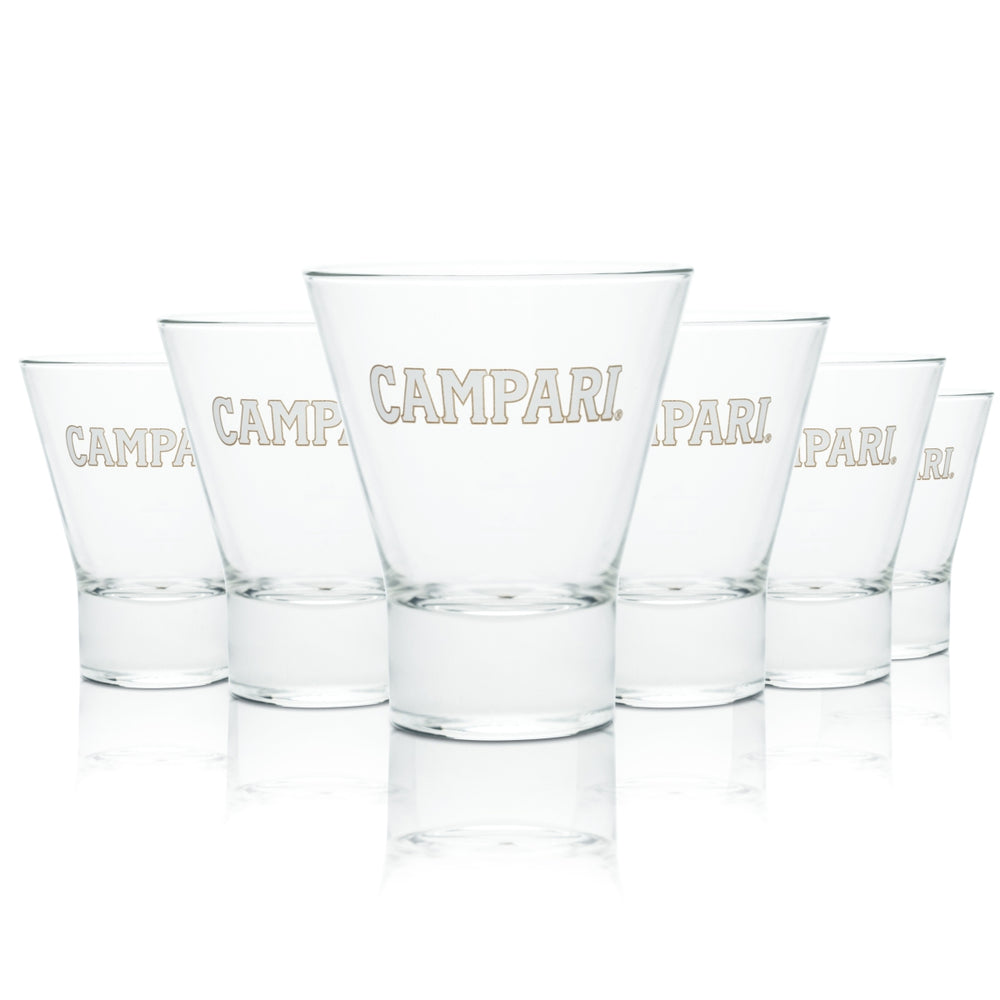 6x Campari glass 0.25l tumbler cup glasses V-shape long drink spritz catering oak