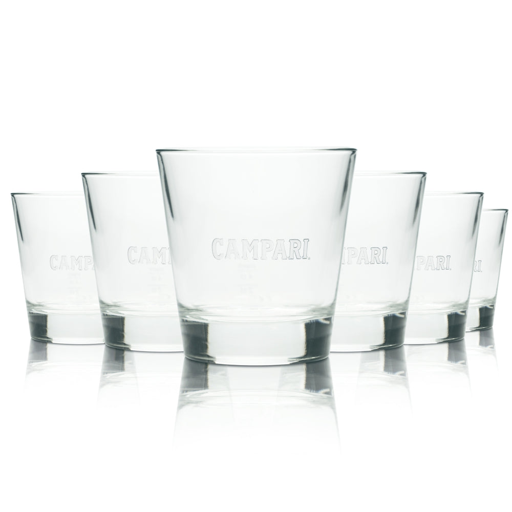 6x Campari liqueur glass 0.2l tumbler cup long drink aperitif vermouth glasses bar
