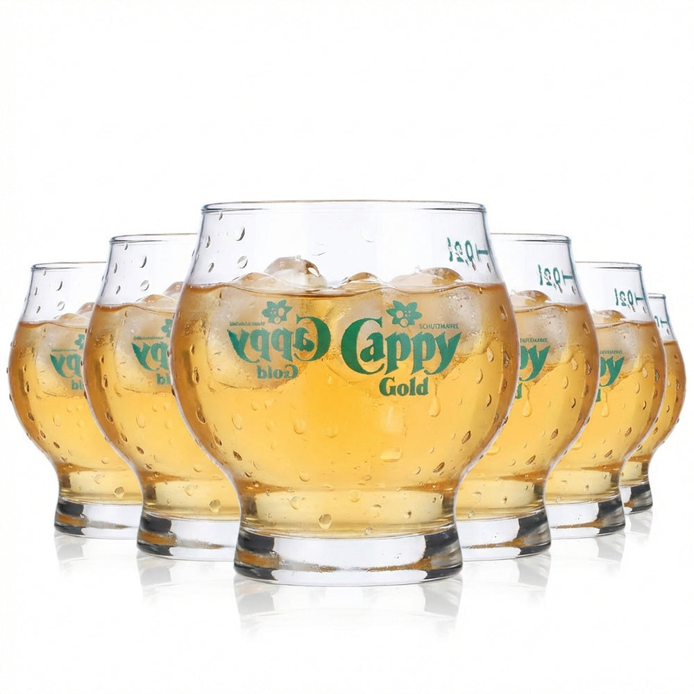 6x Cappy juice glasses Juice glasses Fruit glasses 0.2 l Round tumblers