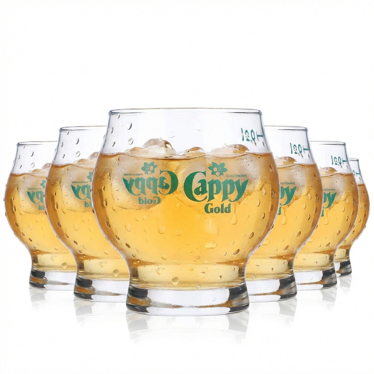 6x Cappy juice glasses Juice glasses Fruit glasses 0.2 l Round tumblers