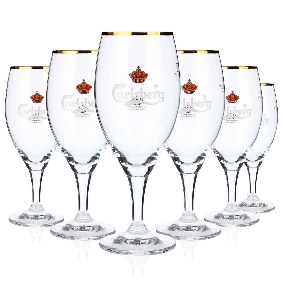 6x Carlsberg beer glass 0.25l beer glasses trophy lettering white Ritzenhoff – View 6