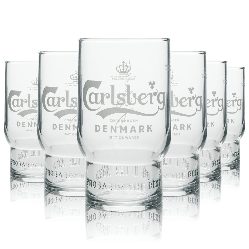 6x Carlsberg Beer Glass Tumbler Better 250ml