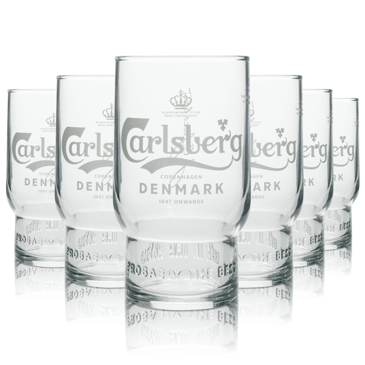 6x Carlsberg Beer Glass Tumbler Better 250ml