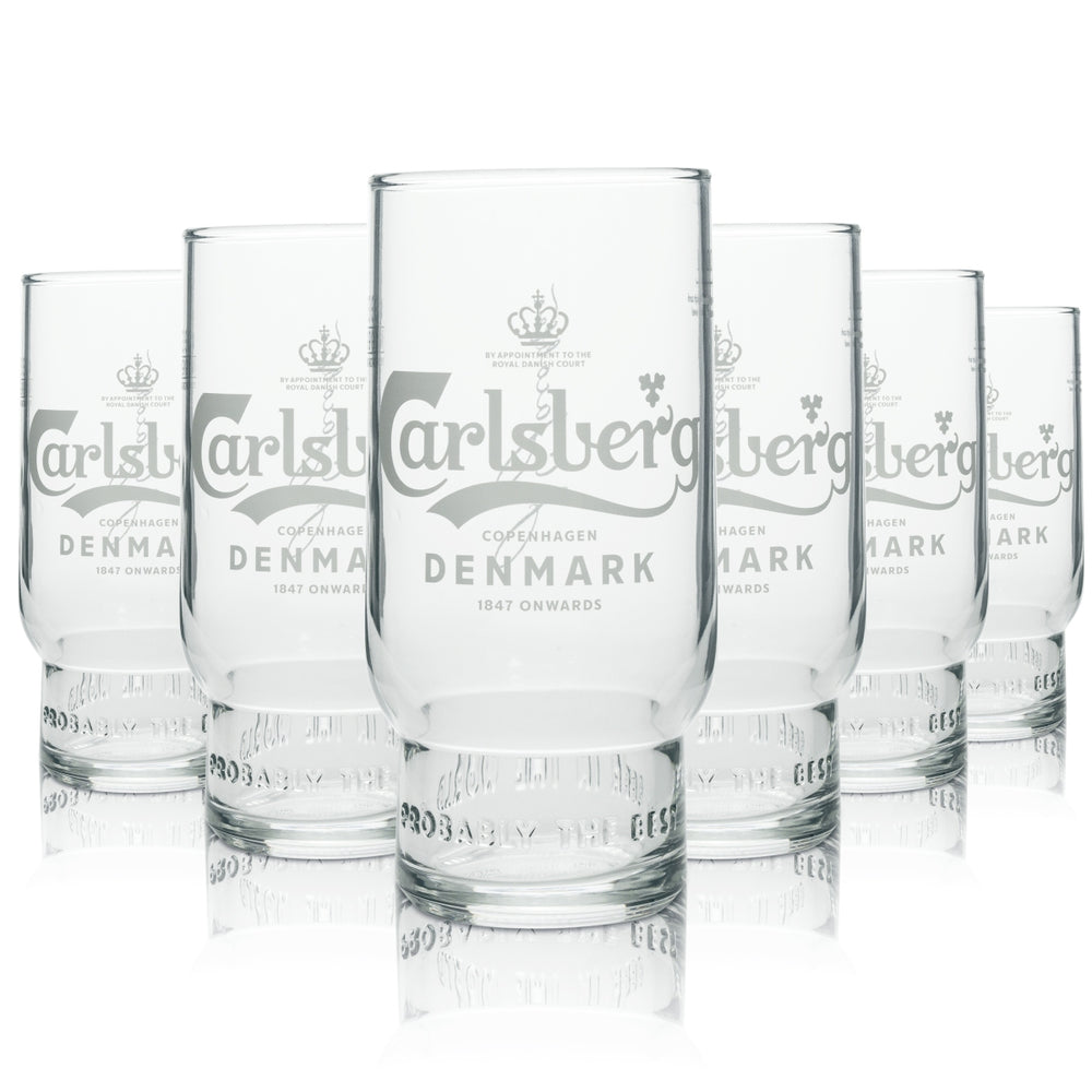 6x Carlsberg Beer Glass Tumbler Better 300ml