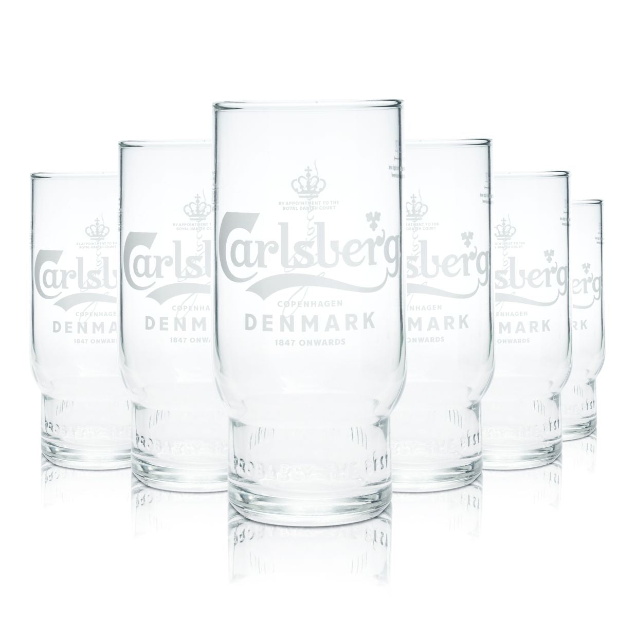 6x Carlsberg beer glass 0.3l goblet glass Pilstulpe Brewery Denmark International
