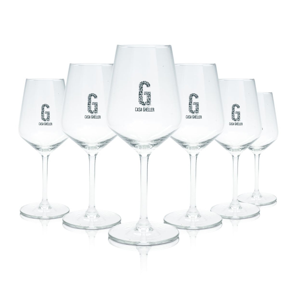6x Casa Gheller glass 0.375l wine glass Carre 35 Secco aperitif cocktail glasses set