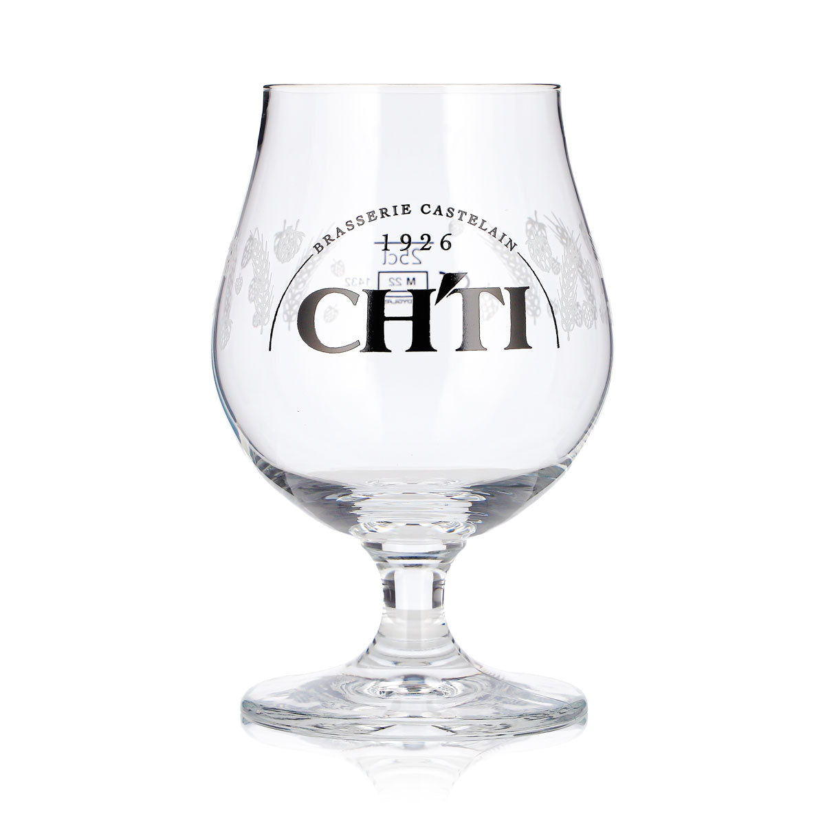 Set of 6 Castelain Beer Glasses, 0.25 L, Tulip-Shaped, CH'TI 1926 Wheat Beer Design – View 3