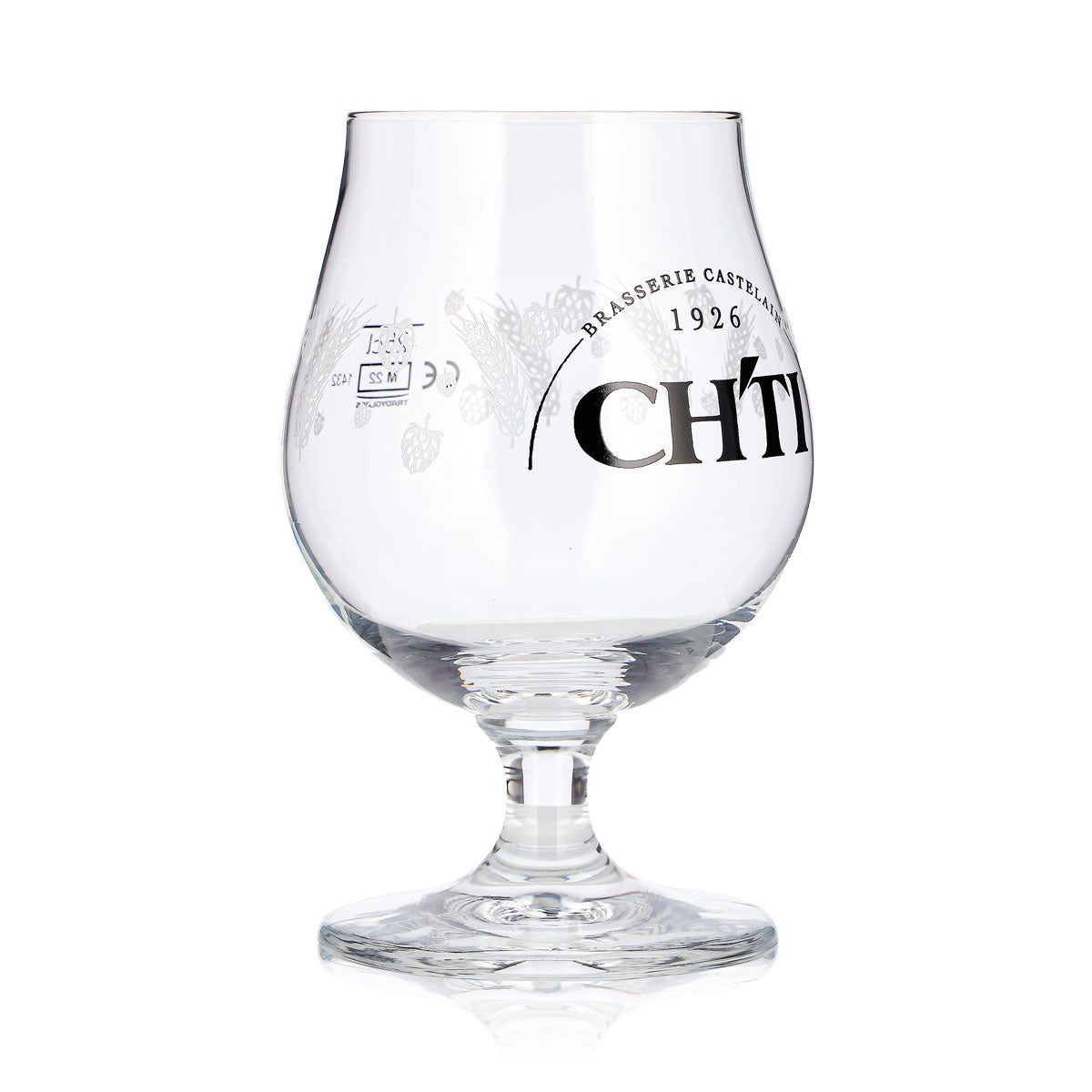 Set of 6 Castelain Beer Glasses, 0.25 L, Tulip-Shaped, CH'TI 1926 Wheat Beer Design – View 4