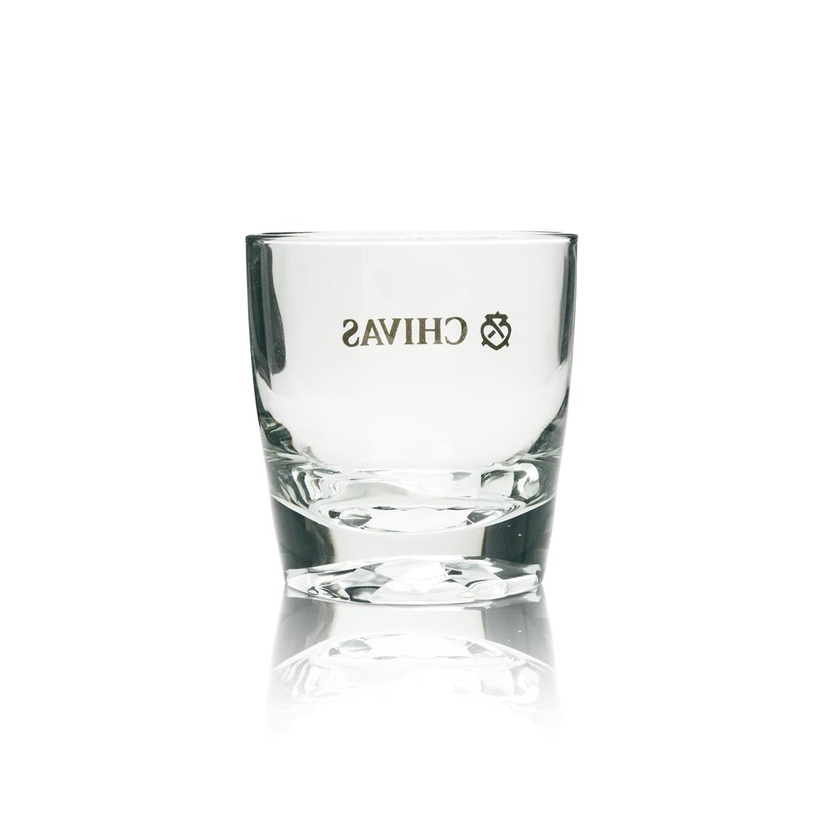 6x Chivas Regal glass tumblers with gold lettering, V-shaped – View 3