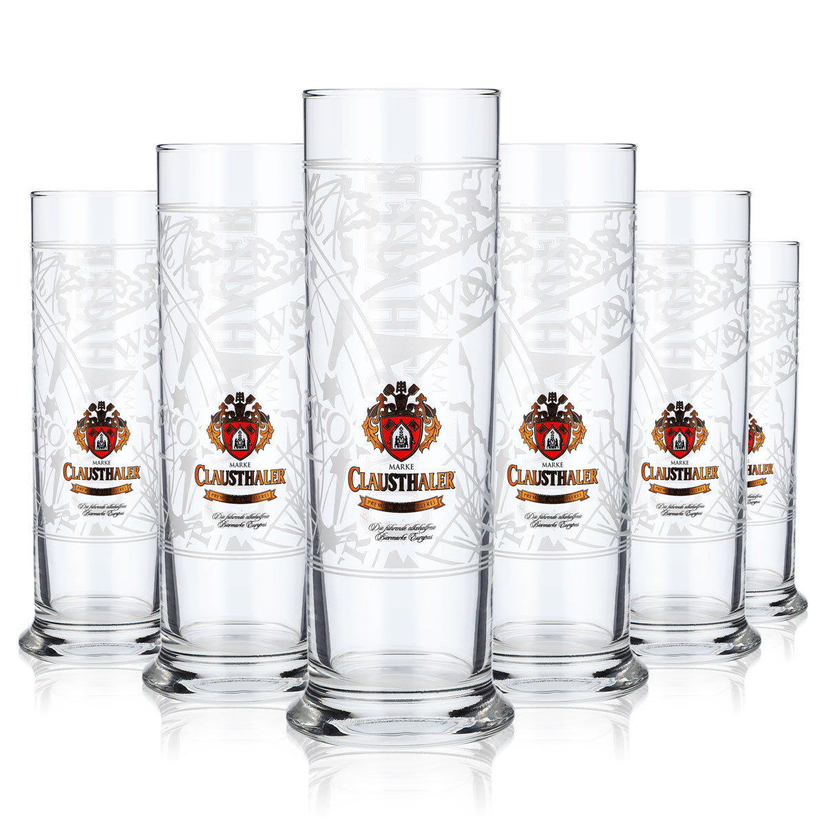 6x Clausthaler beer glass 0.3l mug trophy World Sataniert Sahm Berlin – View 6