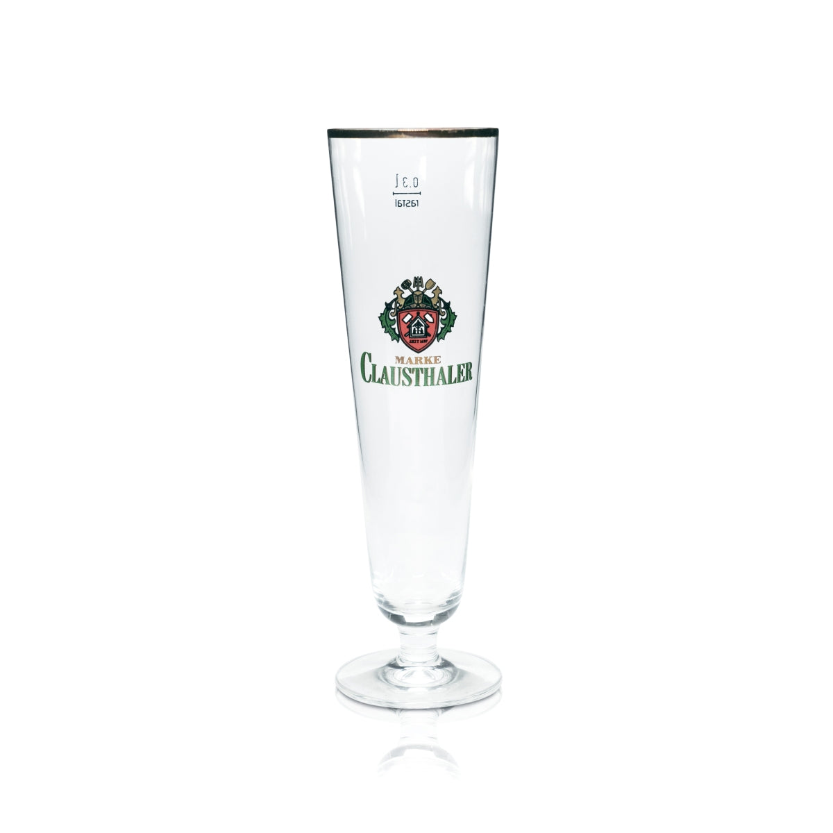 6x Clausthaler Beer Glass 0.3l Goblet Tulip Gold Rim Glasses Gastro Pilsner Pub – View 3