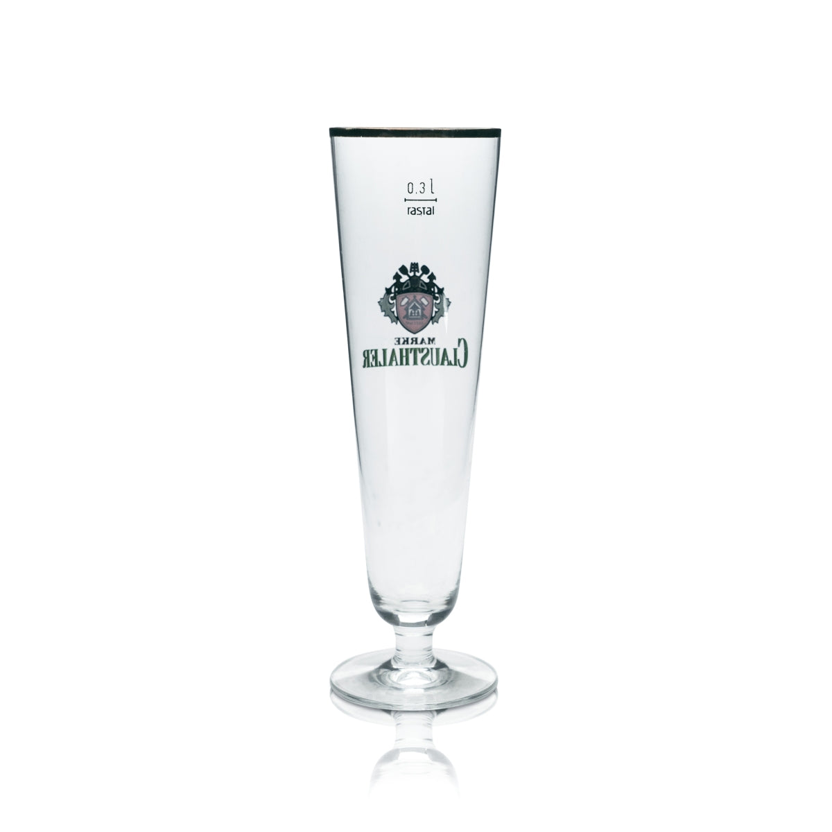 6x Clausthaler Beer Glass 0.3l Goblet Tulip Gold Rim Glasses Gastro Pilsner Pub – View 4