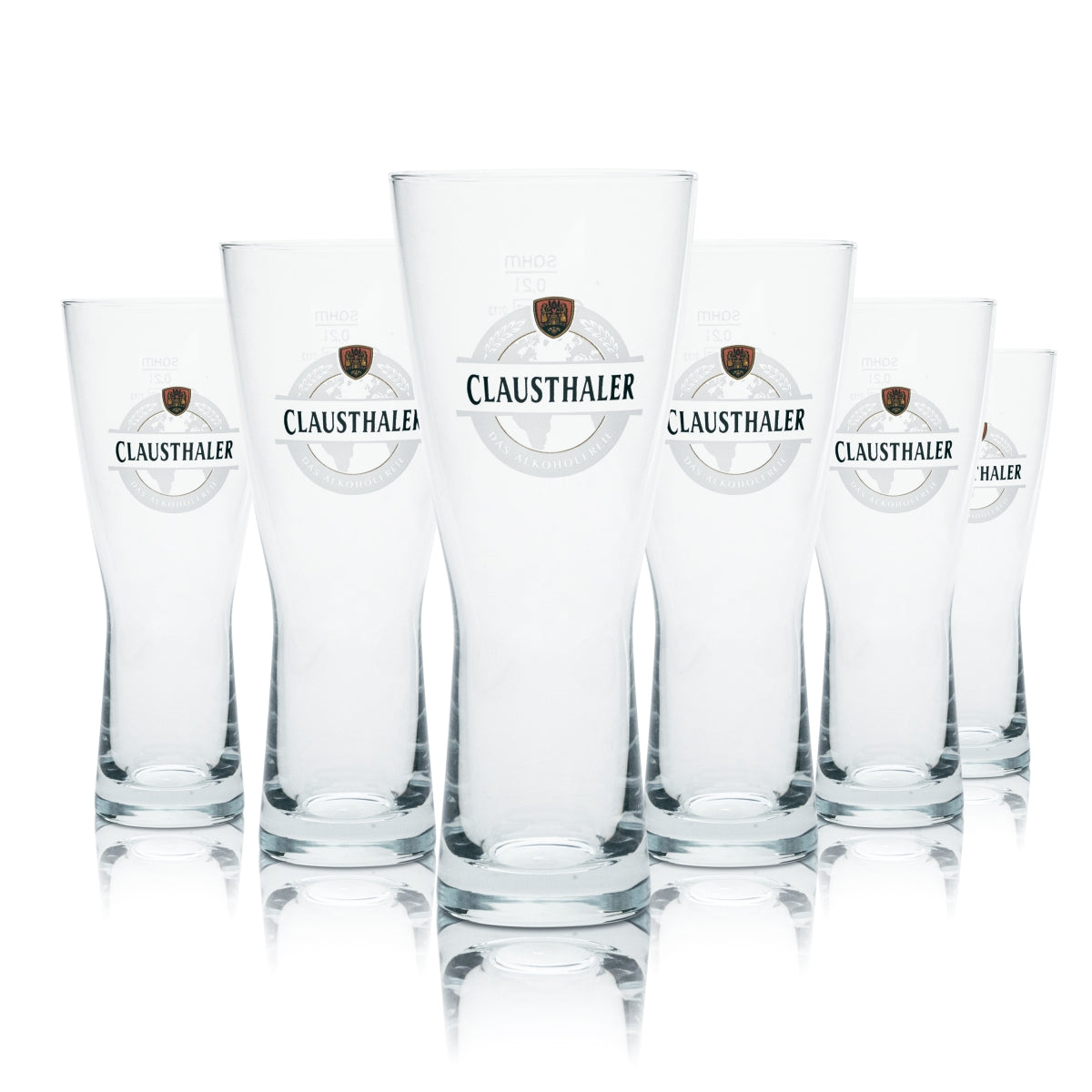 6x Clausthaler glass 0.2l cup trophy bar glasses beer brewery gastro pilsner