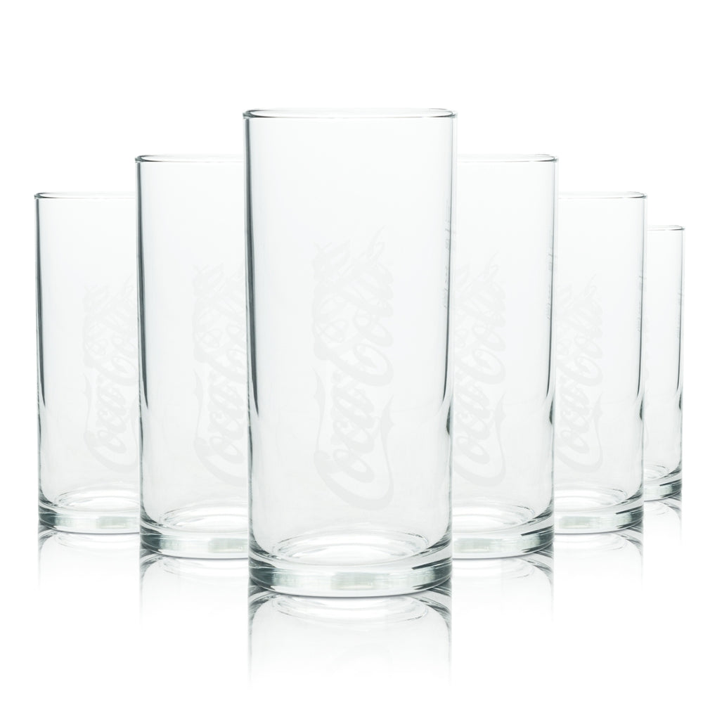 6x Coca Cola Glass 0.2l Wave Retro Old Version Glasses Double Wave Collector Bar