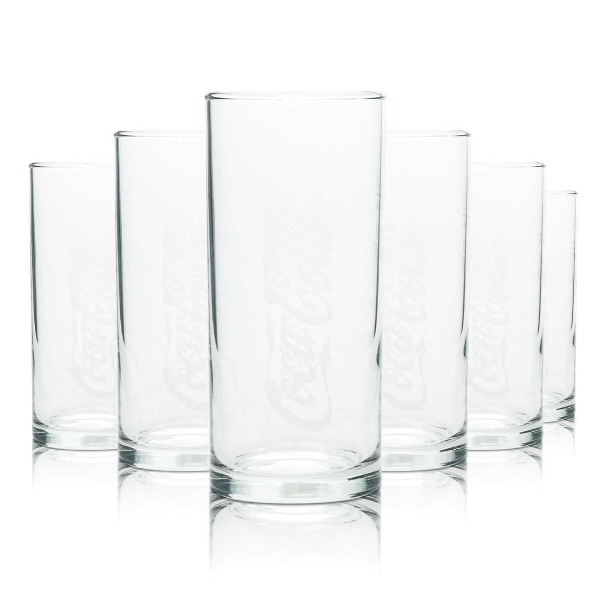 6x Coca Cola Glass 0.2l Wave Retro Old Version Glasses Double Wave Collector Bar