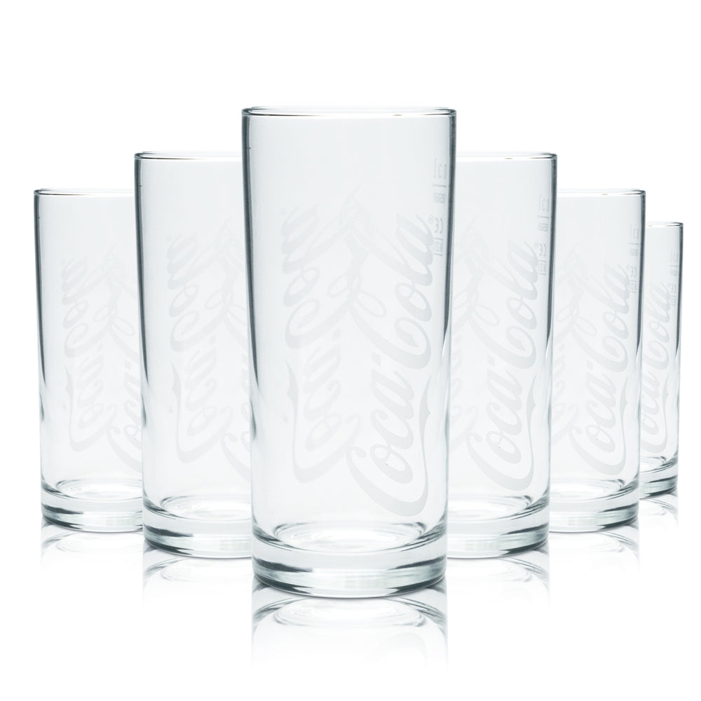 6x Coca Cola glass 0.3l cup Wave soft drink glasses Gastro pub Limo Mix Bar